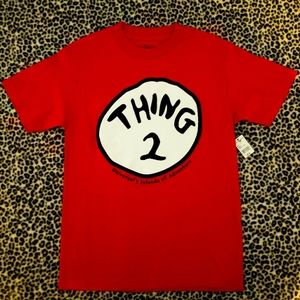 "Thing 2" Dr. Seuss Cat in the Hat Red T-Shirt, Size S, NWT, Universal IOA